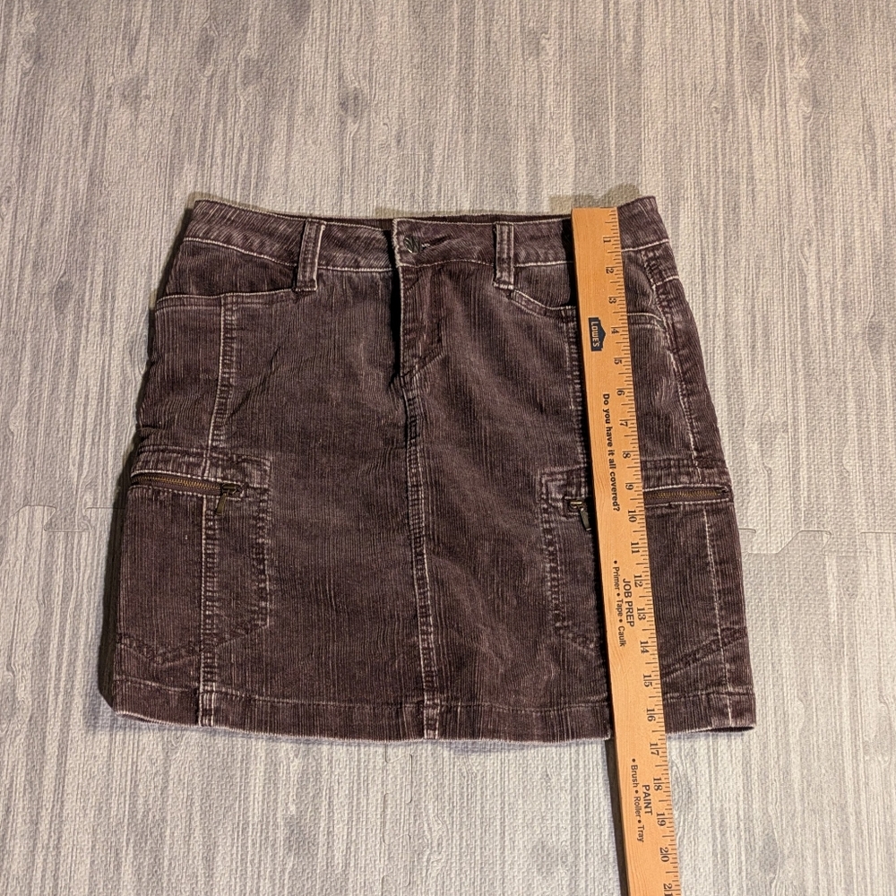 Women's WORN JEANS Brown Distressed Corduroy Mini Skirt, Cotton, Casual, Sz 4 - Picture 7 of 8